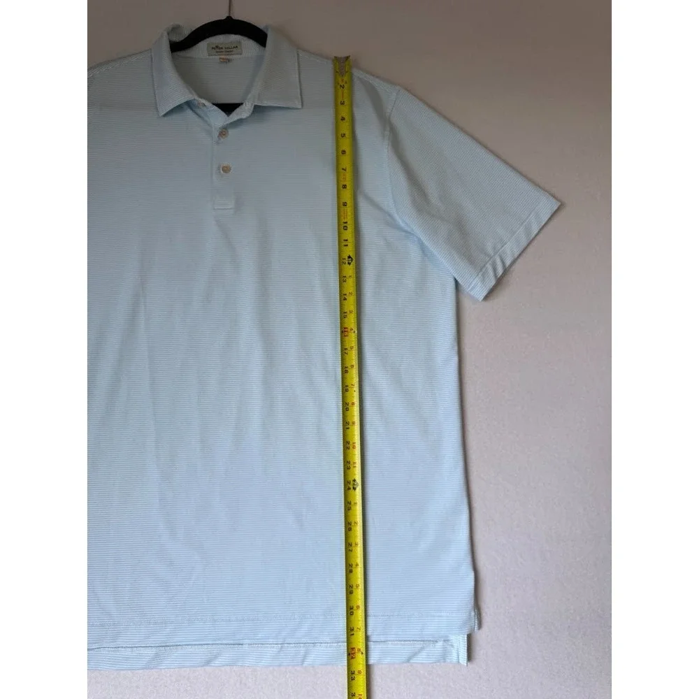 Peter Millar Summer Comfort Polo Shirt Men XL Blue Stripe Stretch  Performance